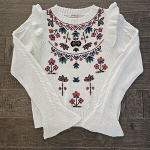 Beautiful Rene Derhy Embroidered Knit Sweater Sz Small